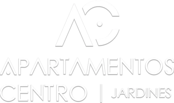 Logotipo Apartamentos Centro Jardines blanco con sombra